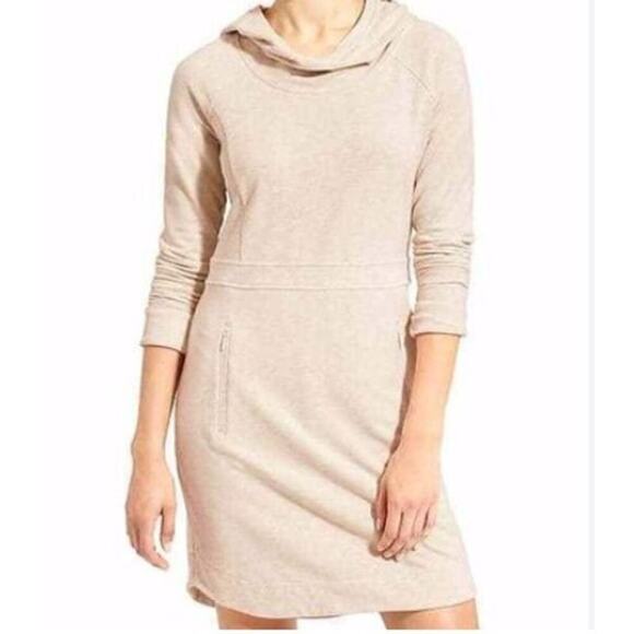 Athleta Dresses & Skirts - Athleta Power Down Dress Size Small Petite SP Oatmeal Heather Athleisure Casual